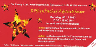 Einladung zum Röthenbacher Adventsfeuer